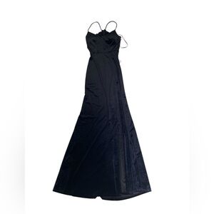NWTGS B Darlin Black Velvet &‎ Lace Spaghetti Strap Maxi Gown